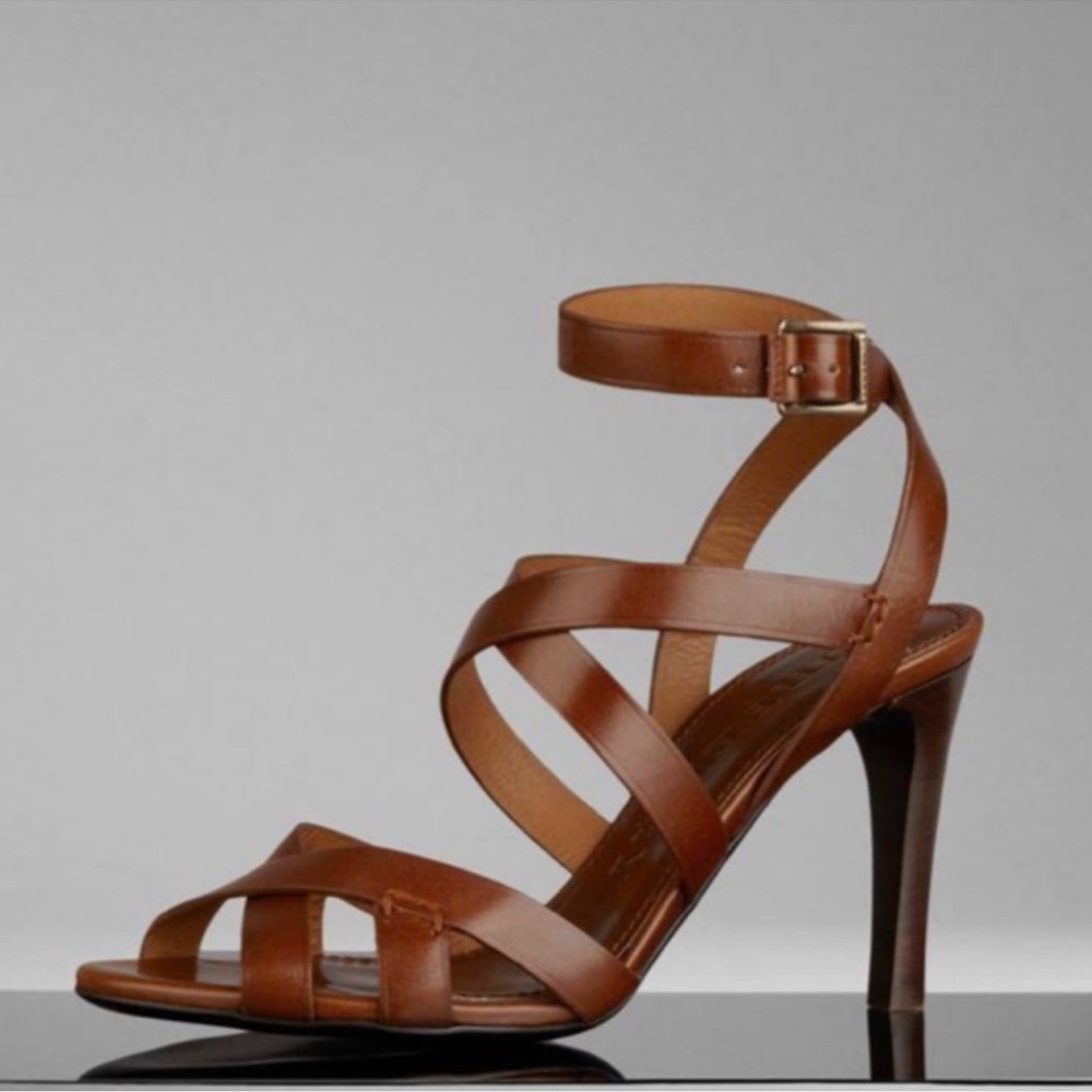 Burberry Tan Strappy Heels